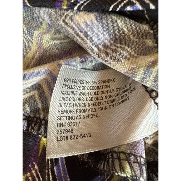 Worthington Stretch Womens Chevron Print Short Sleeve Blouse Large - Picture 3 of 6